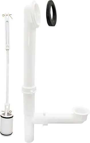 Miniatura 8 de Westbrass 592244-01 - Kit de drenaje de residuos de baño con palanca tubular blanca de 1-1/2 pulgadas, latón pulido