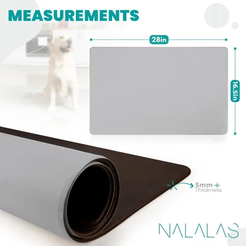 Miniatura 4 de NALALAS Tapete grande para perros para alimentos y agua, tapete para alimentación de gatos Gran tapete impermeable para cuenco de perro Tapete