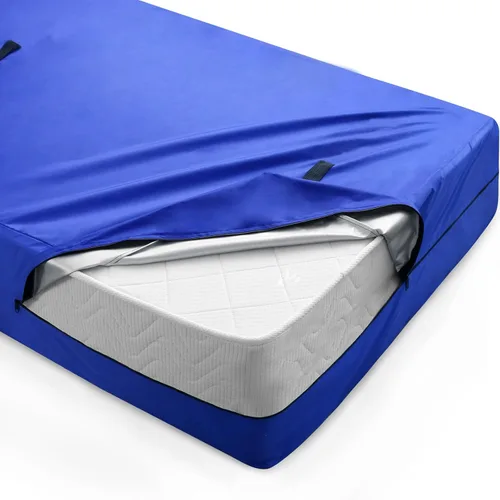 Bolsa de colchón individual para mudanza y almacenamiento, funda protectora impermeable con cremalleras dobles, correas y asas ajustables, bolsa de