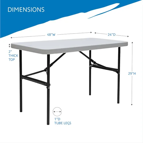 Miniatura 2 de Iceberg - Mesa plegable de 24 x 48 pulgadas, Platinum, IndestrucTable Too 500 Series (Fabricada en Estados Unidos), 65503 Platino