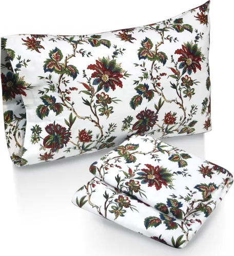 Miniatura 16 de Tribeca Living Oslo juego de sábanas con cavidades extraprofundas, de franela estampada, 5 onzas Heritage Plaid