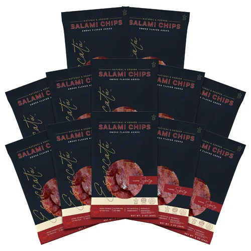 Miniatura 14 de Meats Kosher Salami Chips - Salchicha en rodajas, carne de embutidos - Natural, amigable con Halal - 2 onzas, original, paquete de 5