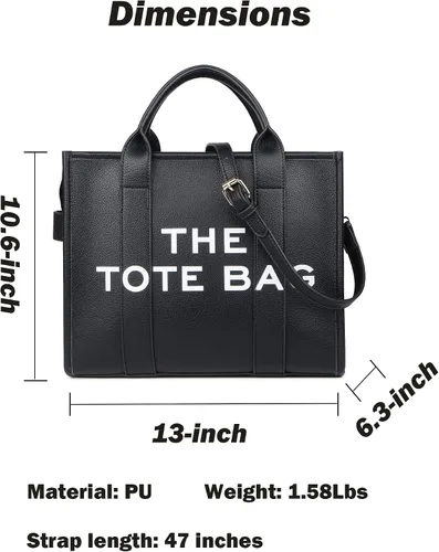 Miniatura 2 de NEGBIU The Tote Bag para mujer, bolso de mano de piel sintética, bolso cruzado o asa para el trabajo, la escuela (10.6 x 13 x 6.3 pulgadas)