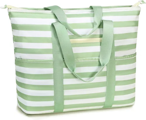 Miniatura 8 de LEDAOU Bolsa grande de playa para mujer, impermeable, a prueba de arena, con cremallera, bolsa de viaje para gimnasio