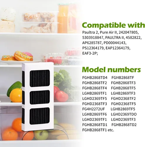 Miniatura 4 de Paquete de 6 filtros de aire para refrigerador PAULTRA2 compatibles con refrigeradores Frigidaire PAULTRA2 Pure Air Ultra 2, PureAir Ultra II y 6