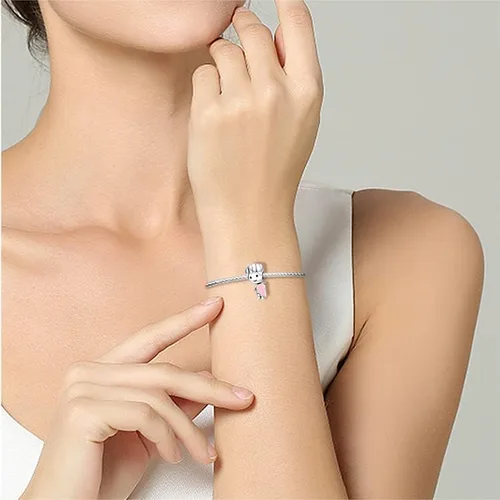 Miniatura 7 de LongLuck Amante romántico, doble dije para pulsera Pandora, dije de plata de ley 925 para mujer, pulsera y collar, joyería de bricolaje