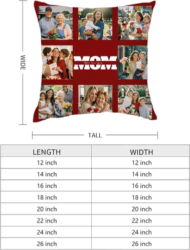 Miniatura 7 de Almohadas personalizadas para el Día de la Madre, almohadas personalizadas con foto o texto, almohadas decorativas suaves y esponjosas, para mamá