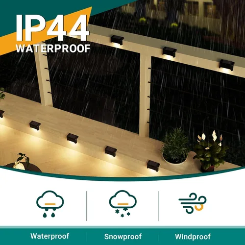 Miniatura 4 de SOLPEX - Luces solares para cubierta al aire libre, impermeables, paquete de 12 unidades, luces LED para escalones, terraza, vallas, patios