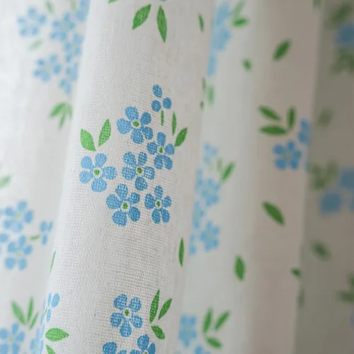 Miniatura 5 de ENJOYBRIDAL - Cortinas azules florales de 63 pulgadas, juego de 2 paneles, cortinas semi transparentes, cortinas cortas para sala de estar, bolsillo
