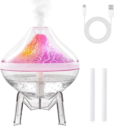 Humidificadores pequeños para dormitorio, niebla fría, ultrasónico, humidificador de bebé con sensor de humedad, apagado automático, luz LED Blanco