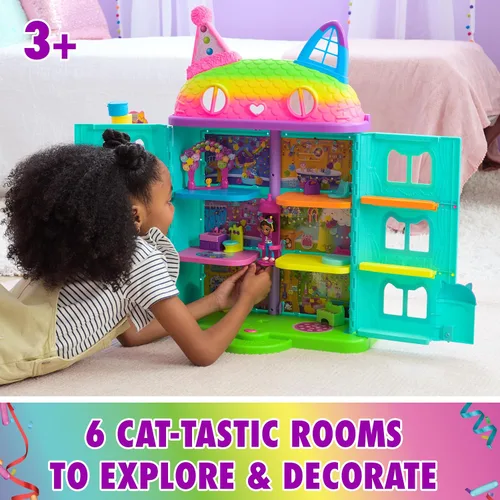 Miniatura 3 de DREAMWORKS GABBY'S DOLLHOUSE, Casa de muñecas de celebración de 14 piezas, 25 pulgadas de alto, con figuras de juguete, muebles de casa de muñecas