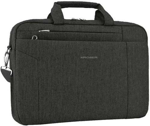 Kroser - Bolso de hombro para portátil de 15,6 pulgadas, maletín bandolera para portátil, bolso de mano repelente al agua, para negocios, unisex
