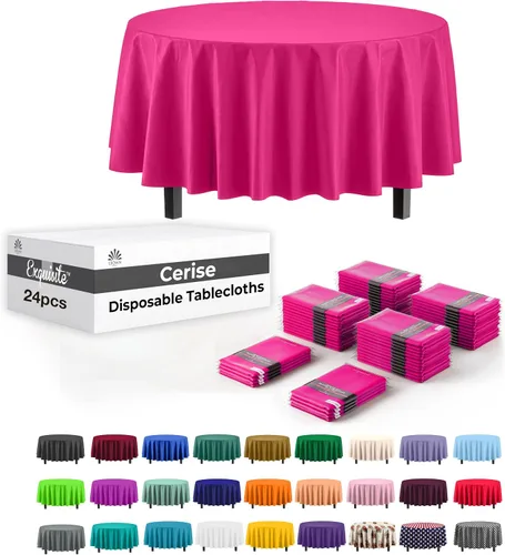 Miniatura 43 de Party Solids Mantel rectangular de plástico color azul aguamarina, 54 x 108 pulgadas, paquete de 24
