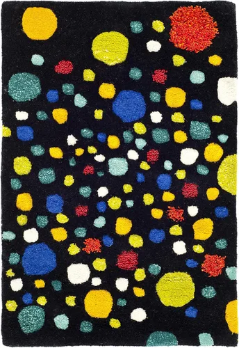 SAFAVIEH Soho Collection SOH728A - Alfombra decorativa hecha a mano de lana abstracta y viscosa de 2 x 3 pies, color negro y multicolor