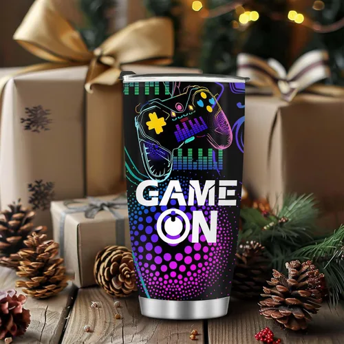 Miniatura 3 de Jekeno Taza de Jugador para Chicos - Taza de Juego de 20oz de Acero Inoxidable para Niños, Adolescentes, Hombres, Hijo, Papá, Novio, Esposo, Padre