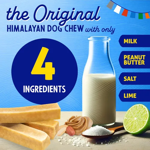 Miniatura 3 de Himalayan Dog Chew - Masticables originales de queso de yak para perros - 100% naturales, sin gluten, lactosa o cereales, ricos en proteínas