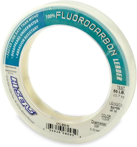 Miniatura 31 de HI-SEAS Líder de línea de pesca 100% fluorocarbono, líder invisible transparente, indetectable para peces, hundimiento rápido, 6 libras a 400 libras
