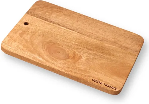 Vesta Homes Tabla de madera para cortar/picar/servir, plato para verduras, queso y embutidos | Madera de mango | 11 x 8 pulgadas | Hecho a mano en