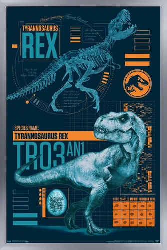 Miniatura 11 de Trends International Jurassic World: Fallen Kingdom - Póster de pared T-Rex, 14.725 x 22.375 pulgadas, versión enmarcada de madera de granero