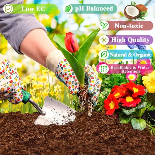Miniatura 3 de ZeeDix Pack de 10 Ladrillos de Fibra de Coco, 100% Orgánico Ladrillos de Fibra de Coco Comprimidos para Inicio de Semillas, Suelo de Macetas Premium