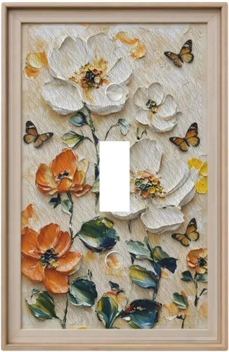 Miniatura 71 de Cubiertas Decorativas de Arte para Interruptores de Luz, Hojas de Otoño, Placa de Pared de Palanca Individual, Cubierta Decorativa de Interruptor