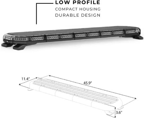 Miniatura 7 de SpeedTech Lights Super Takedown K-Force Elite 47 Barra de luz LED – 180 LED, 540 W montaje en techo advertencia de emergencia para policía, Ámbar