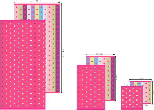 Miniatura 2 de ORIGINAL KIDS Juego de 6 toallas – Bath Time Sugar & Spice – 2 toallas, 2 toallas de mano y 2 paños – 100% algodón jacquard suave absorbente toalla