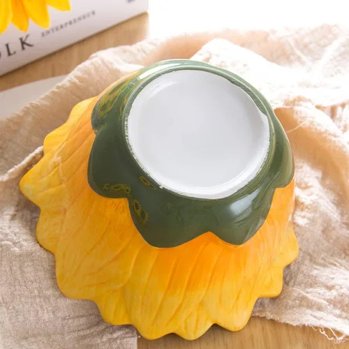 Miniatura 4 de Tazón de caramelo de 6 pulgadas, cuenco de aperitivos en forma de girasol.