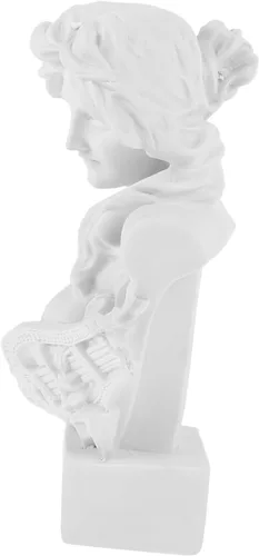 Artemis - Estatua de diosa de resina blanca, escultura de busto de cabeza romana, escultura de mitología griega para el hogar, estante de