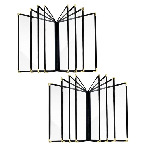 Miniatura 10 de 2 piezas de fundas de menú de 8.5 x 11 pulgadas, soporte para menú de restaurante, 4 páginas, 8 vistas, funda transparente de menú, se adapta a