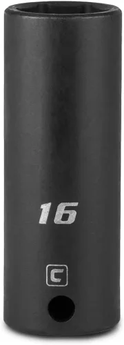 Miniatura 12 de Capri Tools 3/8 pulg. de cuadradillo, dado de impacto profundo métrico de 14 mm de 6 puntos, negro (5-3214)