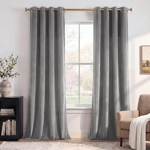 Miniatura 41 de StangH Cortinas de Terciopelo Grueso Sólido - Juego de Tratamiento de Ventanas con Oscurecimiento Moderado para Dormitorio, Cortinas/Cortinajes