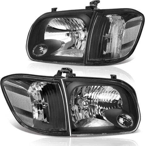 Miniatura 7 de DWVO Ensamble de faros Compatible con 2007-2013 Tundra / 2008 2009 2010 2011 2012 2013 2014 2015 2016 2017 Sequoia Carcasa de faro cromada Reflector