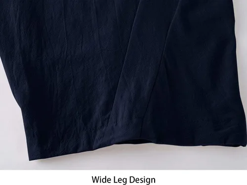 Miniatura 6 de MAGCOMSEN Pantalones capri para hombre con 4 bolsillos pantalones cortos de lino holgados de pierna ancha pantalones cortos capri casuales para yoga