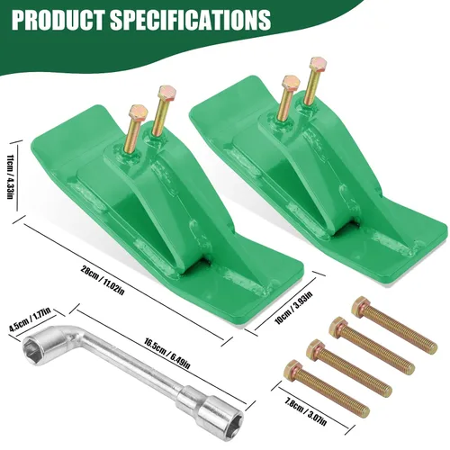 Miniatura 6 de Protector de Cubo de Tractor (Versión Mejorada), 2 Piezas Protector de Borde de Esquí, Protector de Patín Domador de Césped con Tuercas y Pernos