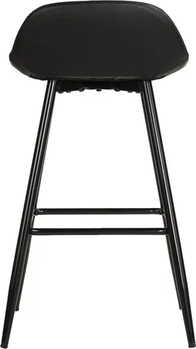 Miniatura 6 de Cortesi Home Taburetes de lluvia en piel sintética negro carbón, base negra (juego de 2)