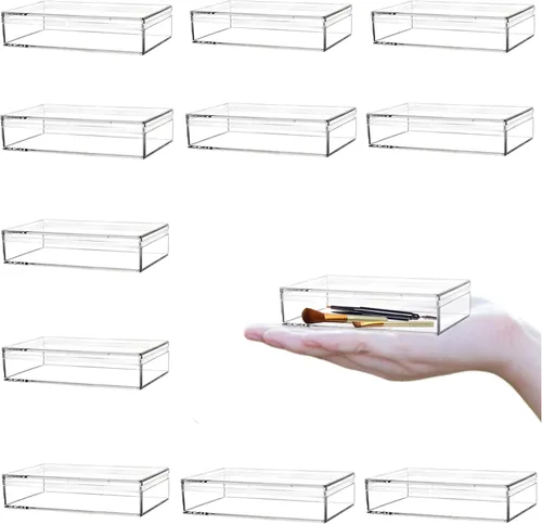 Miniatura 16 de Cajas de acrílico de 12 piezas, caja de corazón de acrílico transparente con tapas, cubo de cristal en forma de corazón, caja de almacenamiento