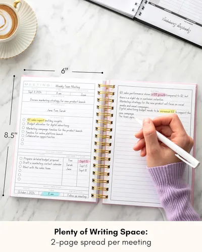 Miniatura 2 de Cuaderno de reuniones Lamare para la organización del trabajo – Cuaderno de trabajo perfecto para tomar notas y planificador de reuniones