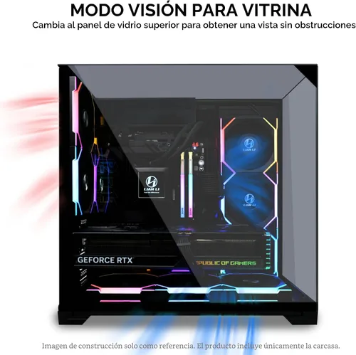 Miniatura 5 de Lian Li O11 Vision Compact - Caja para computadora de torre media ATX, vidrio templado negro-acero, soporte de conexión en la parte trasera - O11VPX