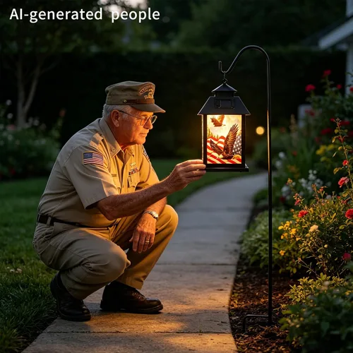 Miniatura 4 de Afirst Farol solar para exteriores, luces colgantes decorativas con bandera estadounidense, iluminación al aire libre, luces impermeables