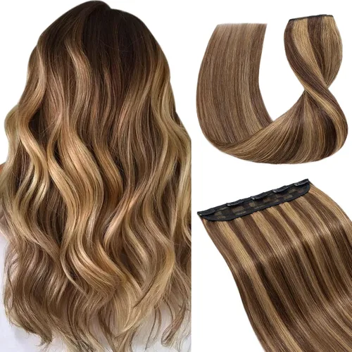 Miniatura 36 de Extensiones de cabello con clip, cabello humano Remy, extensiones de cabello largo lacio de una pieza con 5 clips, con gancho para colgar