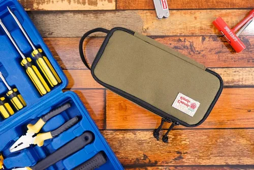 Miniatura 8 de Rough Enough - Organizador de cables de viaje con cremallera, estuche grande para lápices, bolsa de herramientas para electricista, bolsa de Verde