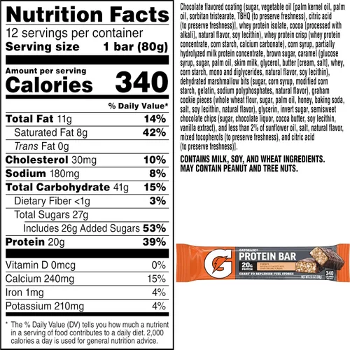 Miniatura 2 de Gatorade - Barras de recuperación de proteína de suero de leche, 12 unidades, sabor malvavisco (paquete de 1)
