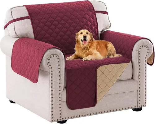 Miniatura 25 de PrinceDeco Funda de sofá para perros, lavable y reversible, apta para mascotas, resistente al agua, protector de muebles con correas elásticas