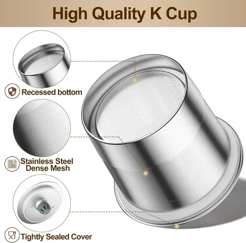 Miniatura 2 de RETHONE Tazas K reutilizables para Keurig: Cápsulas de café K recargables para máquina de café Keurig 1.0 y 2.0, Filtros de café de acero