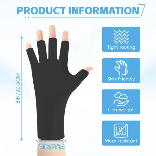 Miniatura 2 de Guantes UV para manicura de gel, guantes profesionales de protección solar UV UPF50+ para lámpara de uñas, cuidado de la piel, guantes de protección