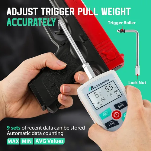 Miniatura 2 de Medidor de Fuerza Digital de 12LB, Medidor de Tirón de Disparador, Almacenamiento de Datos para Valores MAX/MIN/PROM, Medidor de Empuje y Tracción