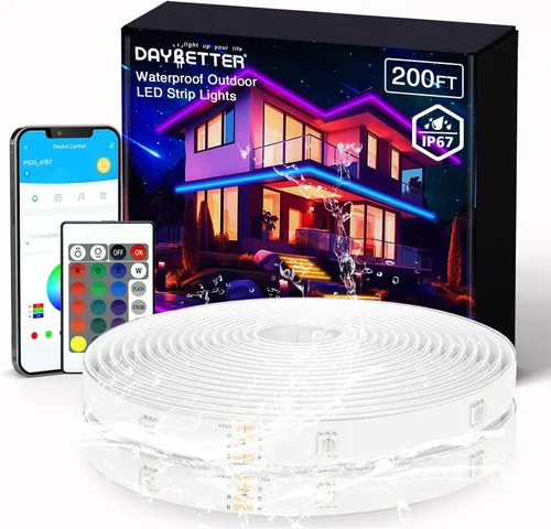 Miniatura 11 de DAYBETTER Tira de luces LED de 16.4 pies que cambian de color impermeable con control remoto