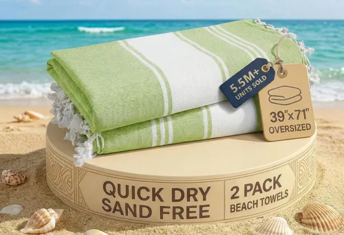 Miniatura 102 de LANE LINEN - Paquete de 4 toallas de playa de gran tamaño, toalla de piscina prelavada, extragrande, de secado rápido y sin arena, toalla de viaje