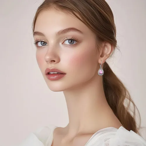 Miniatura 315 de Aretes colgantes de plata de ley con diseño de árbol de la vida, flor, abeja, animales, gato, colibrí, piedra lunar, turquesa, aretes con cierre